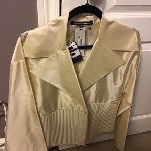 100% Gold/Beige Silk Blouse/Jacket